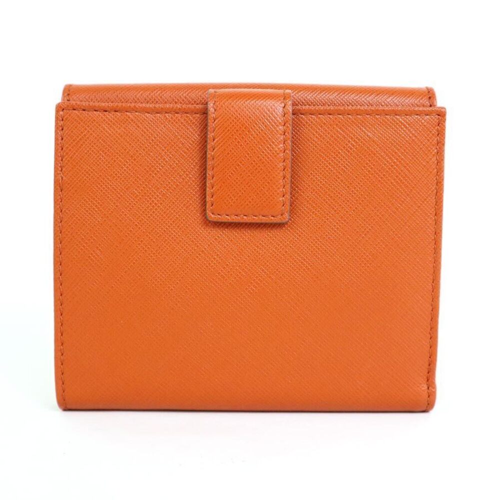 Salvatore Ferragamo wallet leather bi fold gold orange